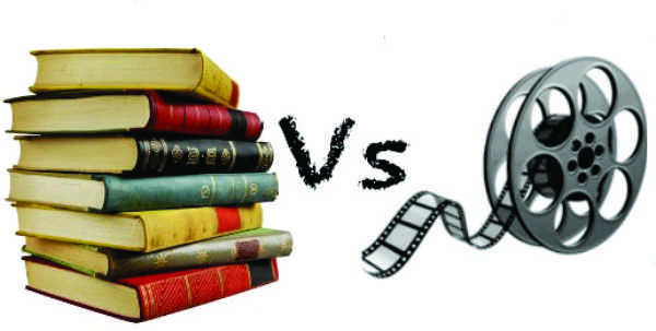 stack of books vs movie reel