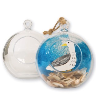 plastic globe with seaside