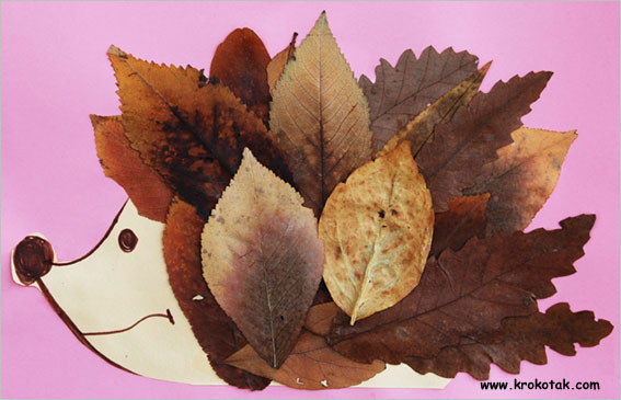Hedgehogs made out of leaves craft