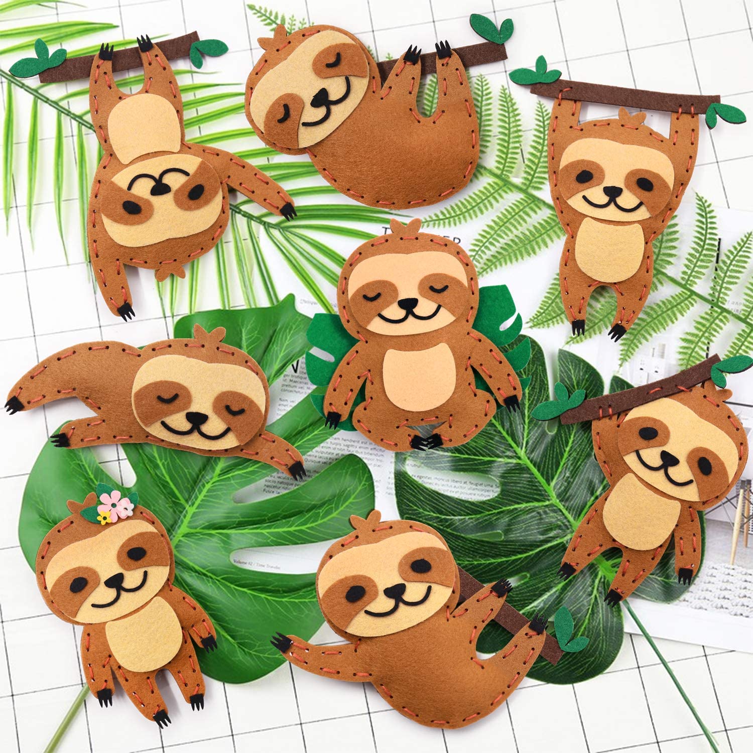 hand sewn sloth stuffed animal
