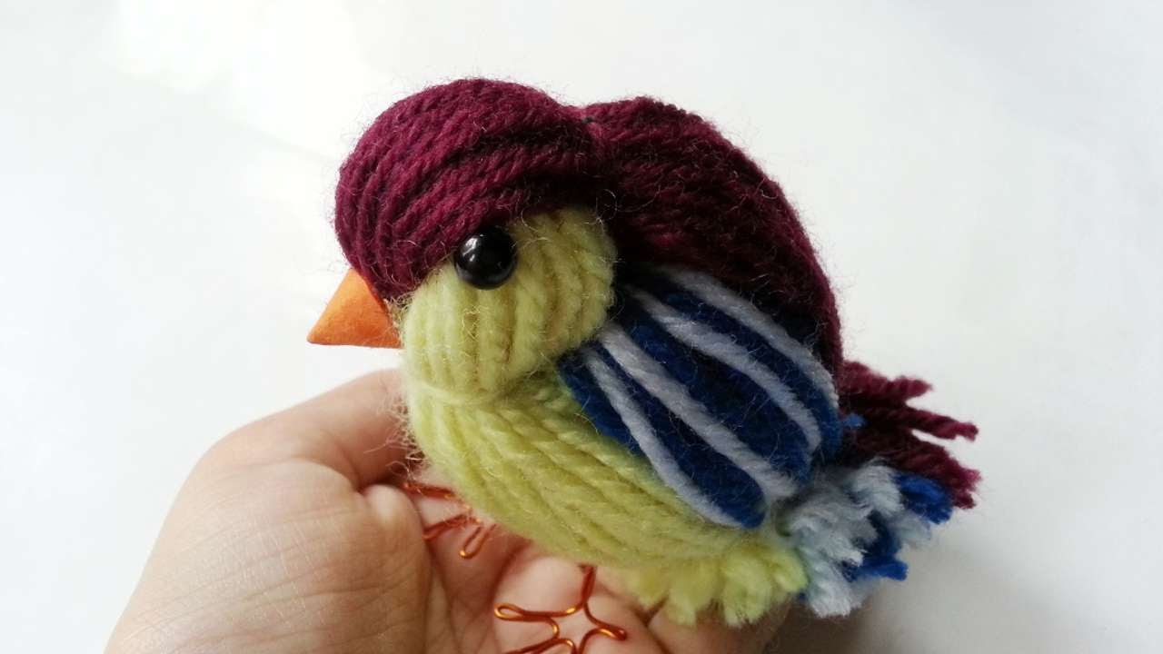bird made of yarn