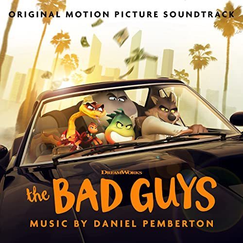 The Bad Guys movie poster - all 5 characters sit in a car driving out of control.