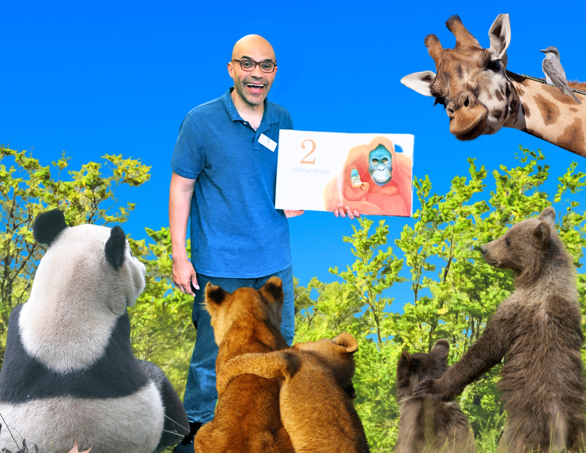 Mr Jose reading to animals
