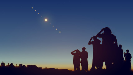 People viewing eclipse