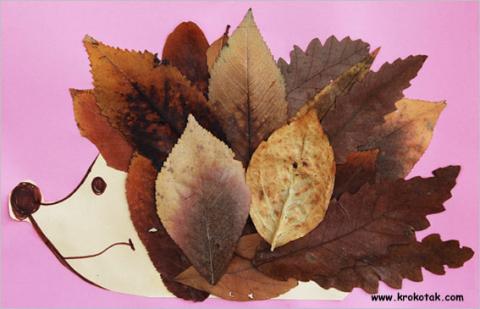 Hedgehogs made out of leaves craft