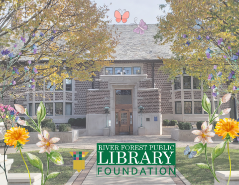 Library building and garden