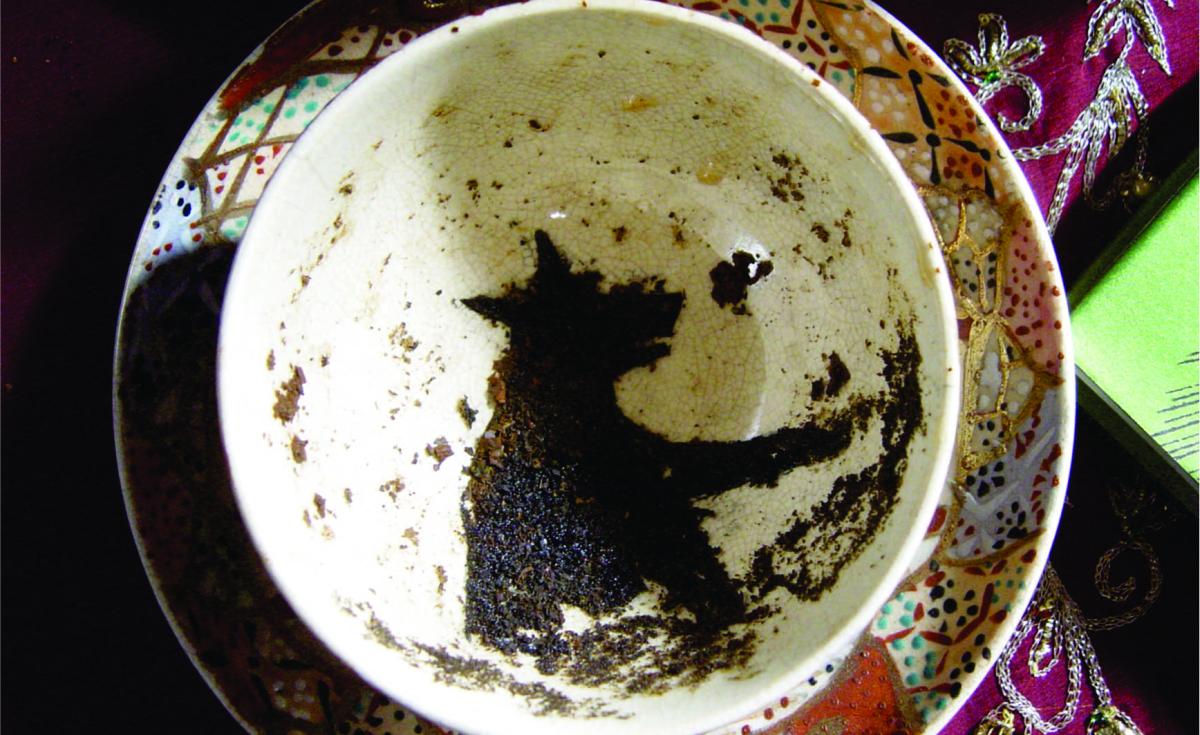 Tea leaves in cup