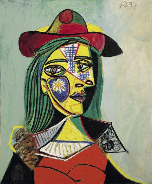 picasso woman fur collar