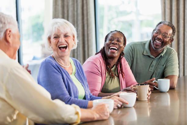 older adults enjoying coffee