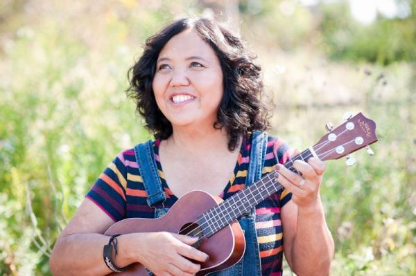 Little Miss Ann with a ukulele